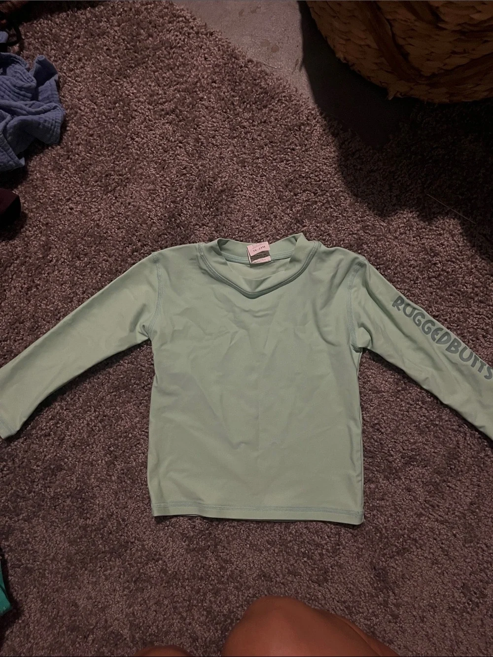 Rugged Butts Mint Green Long-Sleeve Kids Rashguard